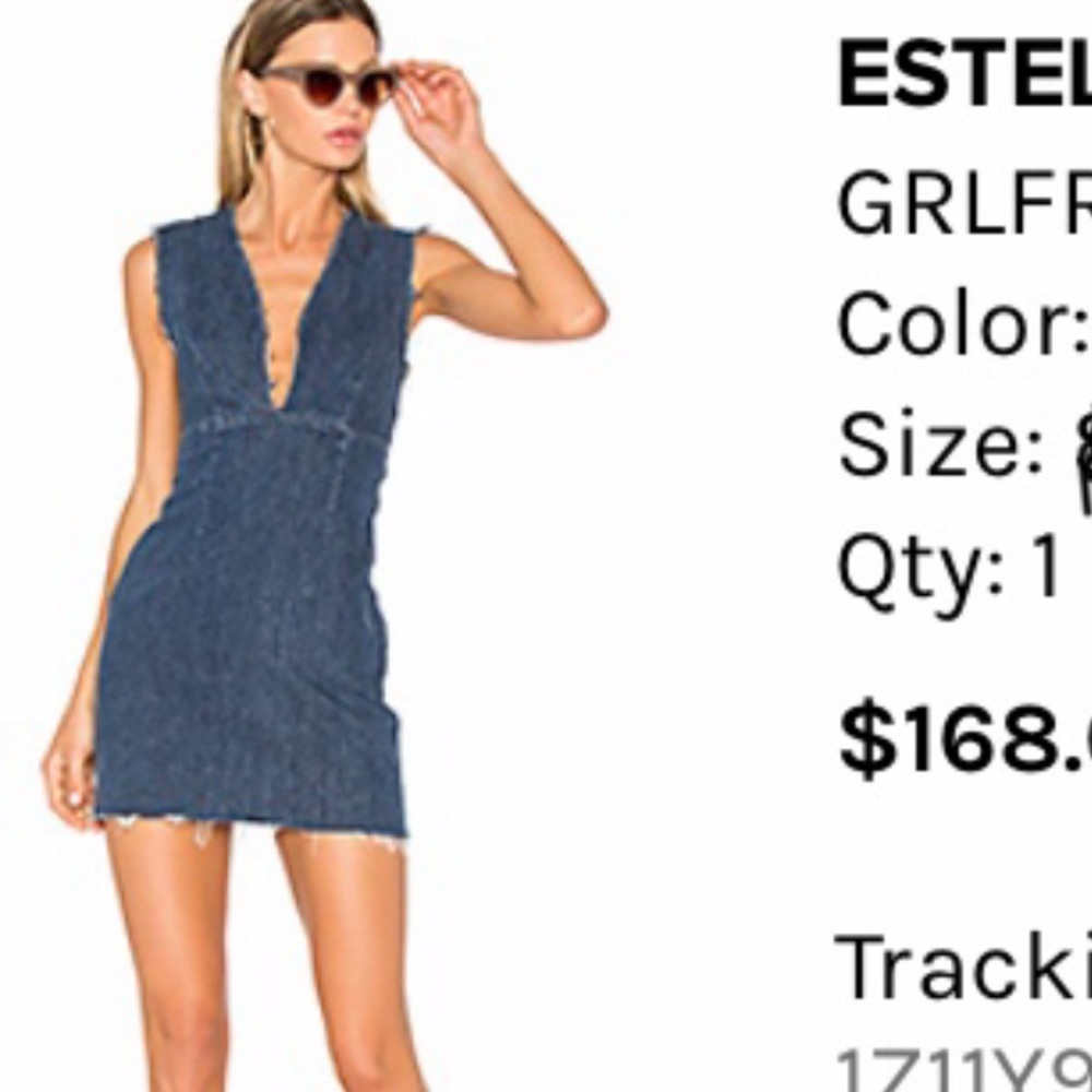 Short sexy denim dress.